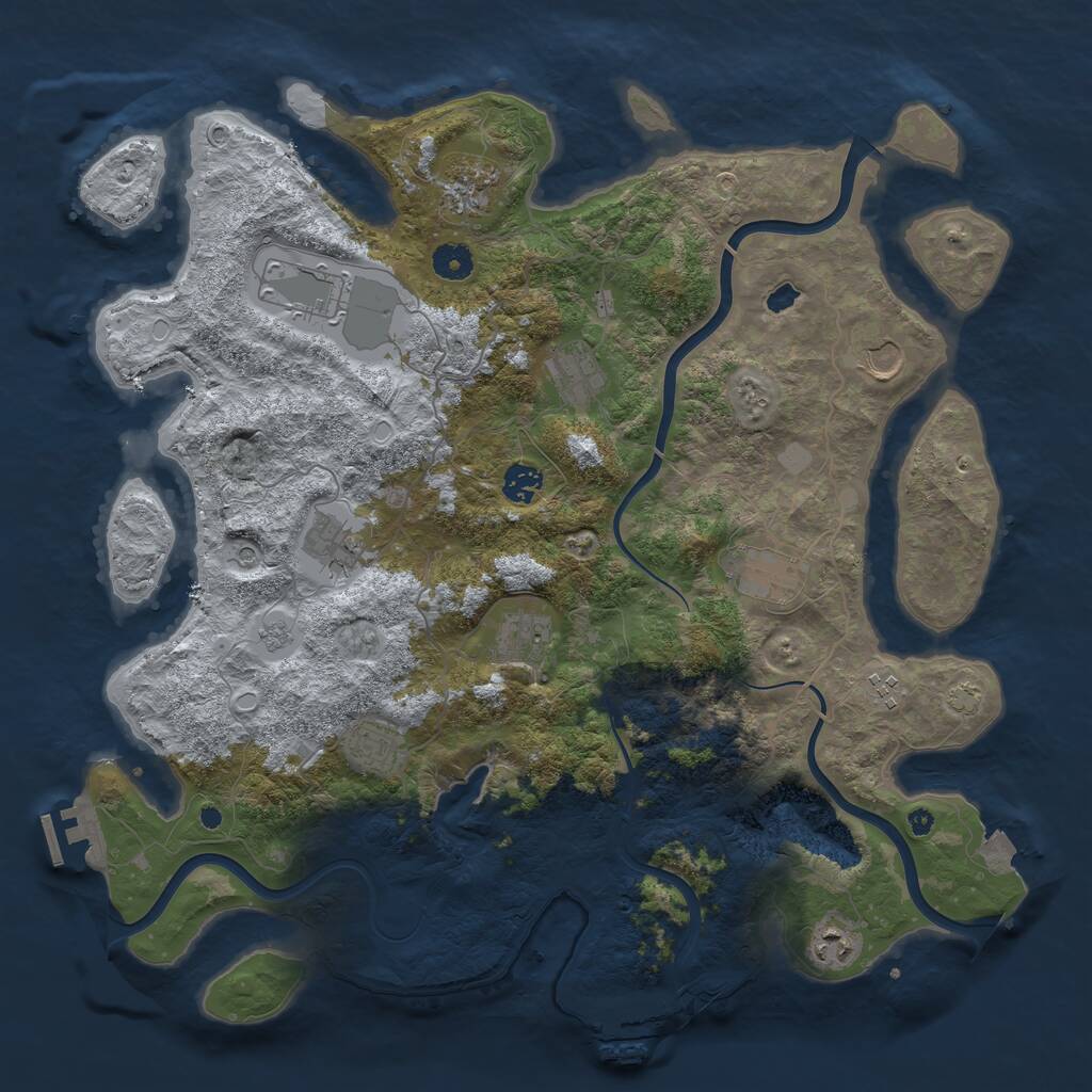 Rust Map: Procedural Map, Size: 4200, Seed: 511751261, 17 Monuments