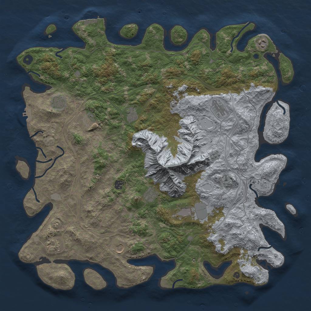Rust Map: Procedural Map, Size: 5000, Seed: 63543835, 20 Monuments