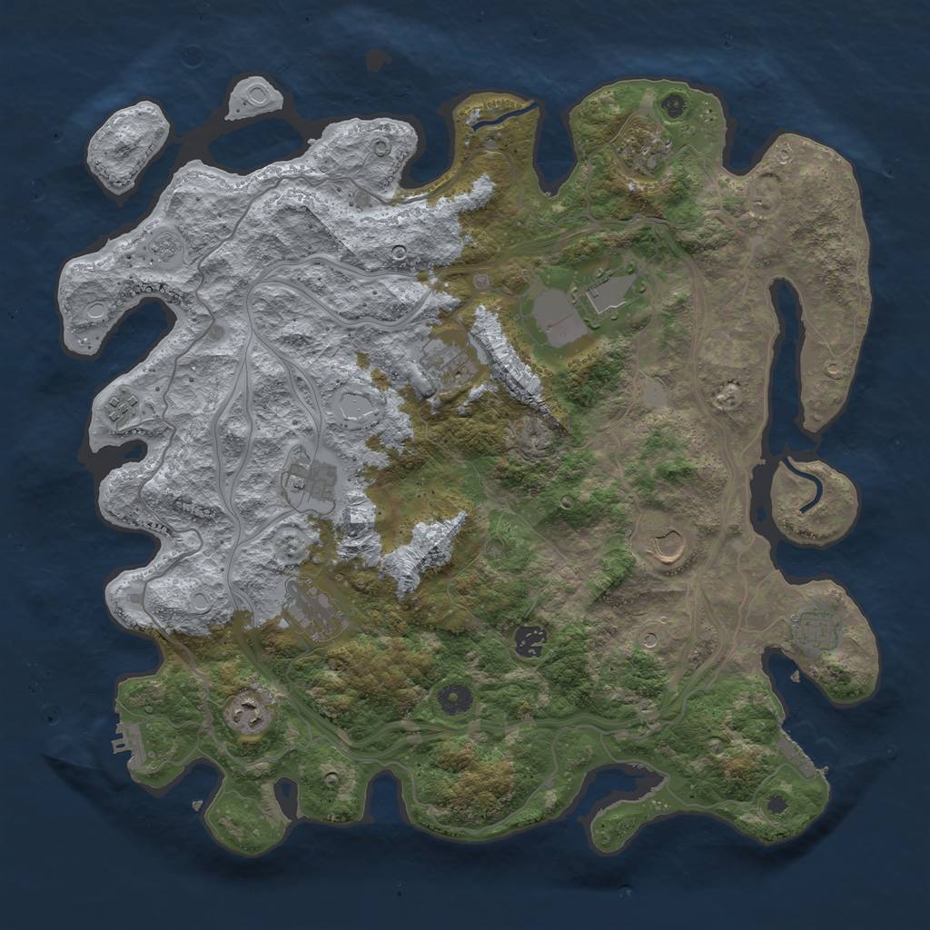 Rust Map: Procedural Map, Size: 4250, Seed: 28886609, 19 Monuments