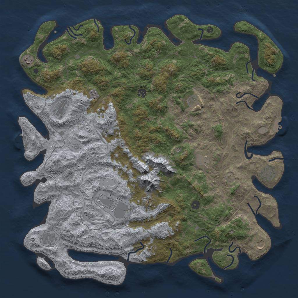 Rust Map: Procedural Map, Size: 5000, Seed: 926077714, 20 Monuments