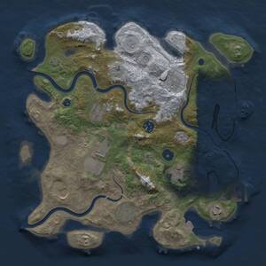 Thumbnail Rust Map: Procedural Map, Size: 3500, Seed: 2054337546, 15 Monuments