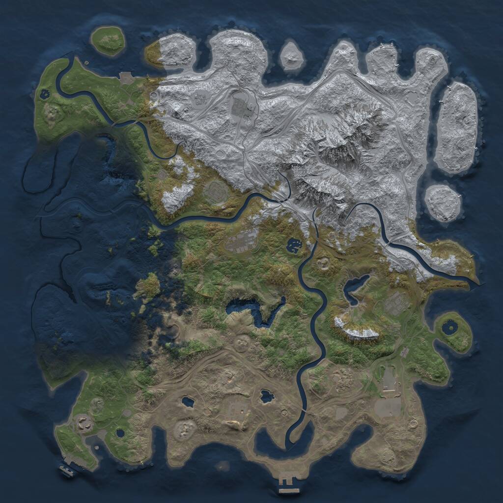 Rust Map: Procedural Map, Size: 5000, Seed: 5396, 17 Monuments