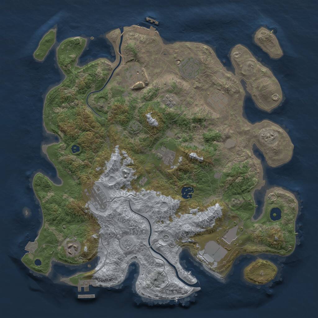 Rust Map: Procedural Map, Size: 3800, Seed: 284881685, 15 Monuments