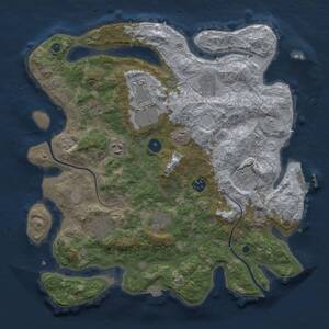 Thumbnail Rust Map: Procedural Map, Size: 3750, Seed: 436786589, 14 Monuments