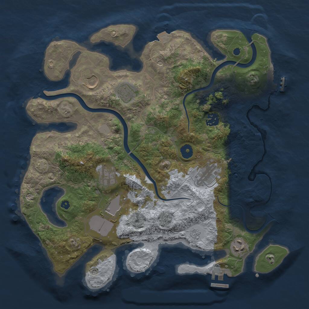 Rust Map: Procedural Map, Size: 3500, Seed: 72592864, 14 Monuments