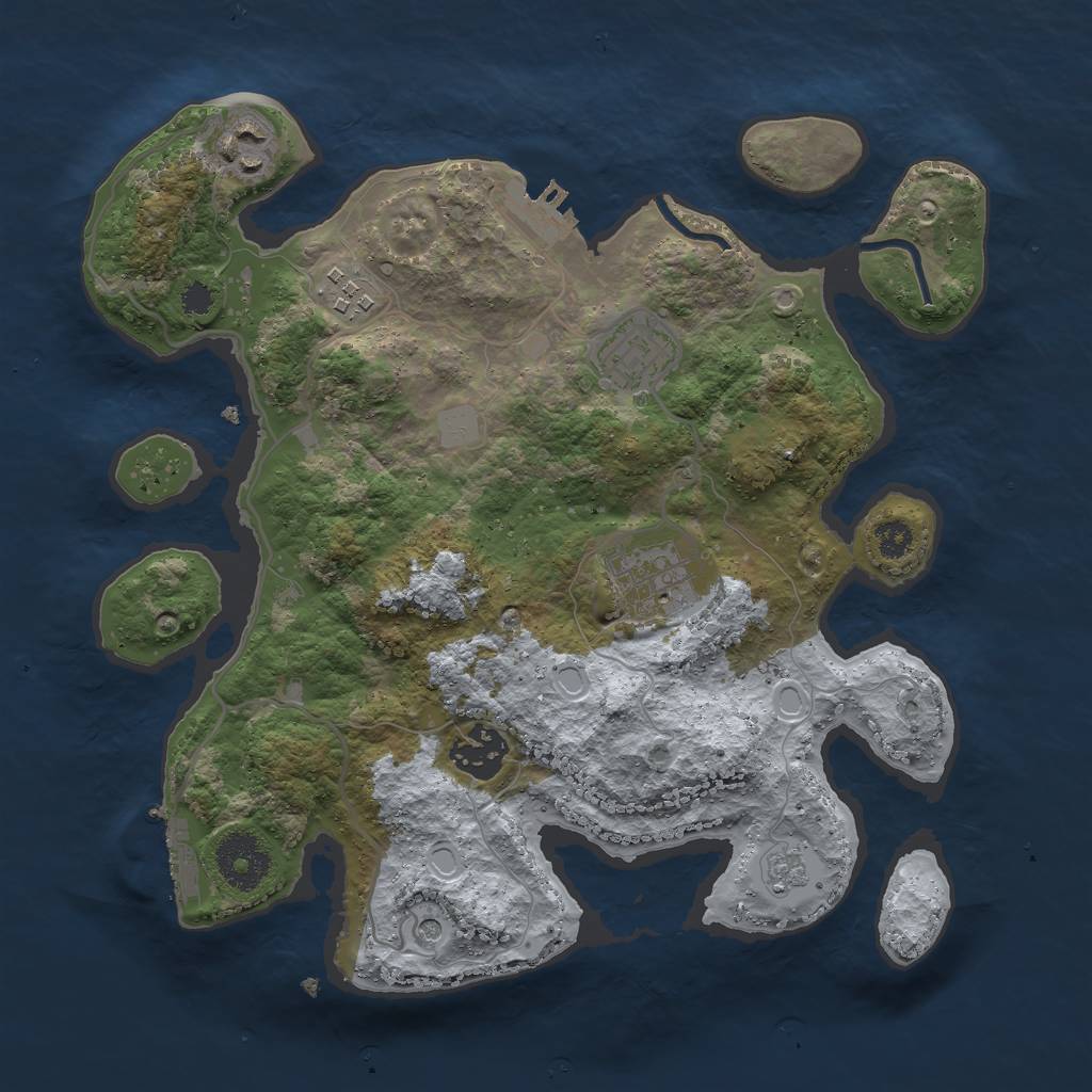 Rust Map: Procedural Map, Size: 3000, Seed: 111605979, 14 Monuments