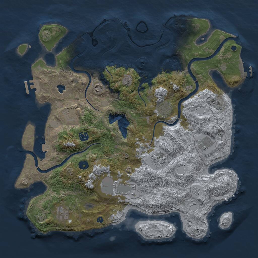 Rust Map: Procedural Map, Size: 4000, Seed: 358030635, 15 Monuments
