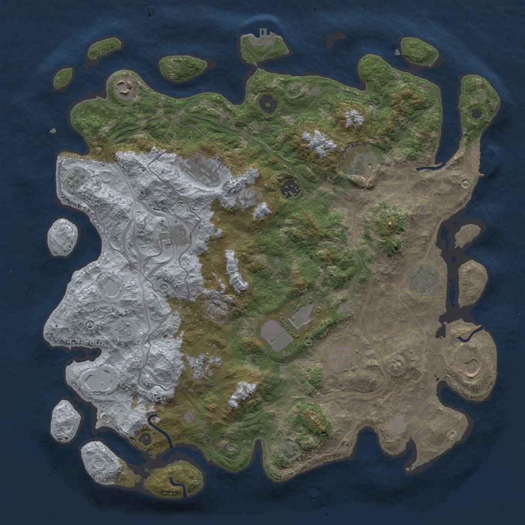 Rust Map: Procedural Map, Size: 4300, Seed: 456062213, 19 Monuments