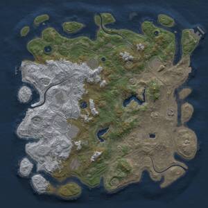 Thumbnail Rust Map: Procedural Map, Size: 4300, Seed: 456062213, 14 Monuments