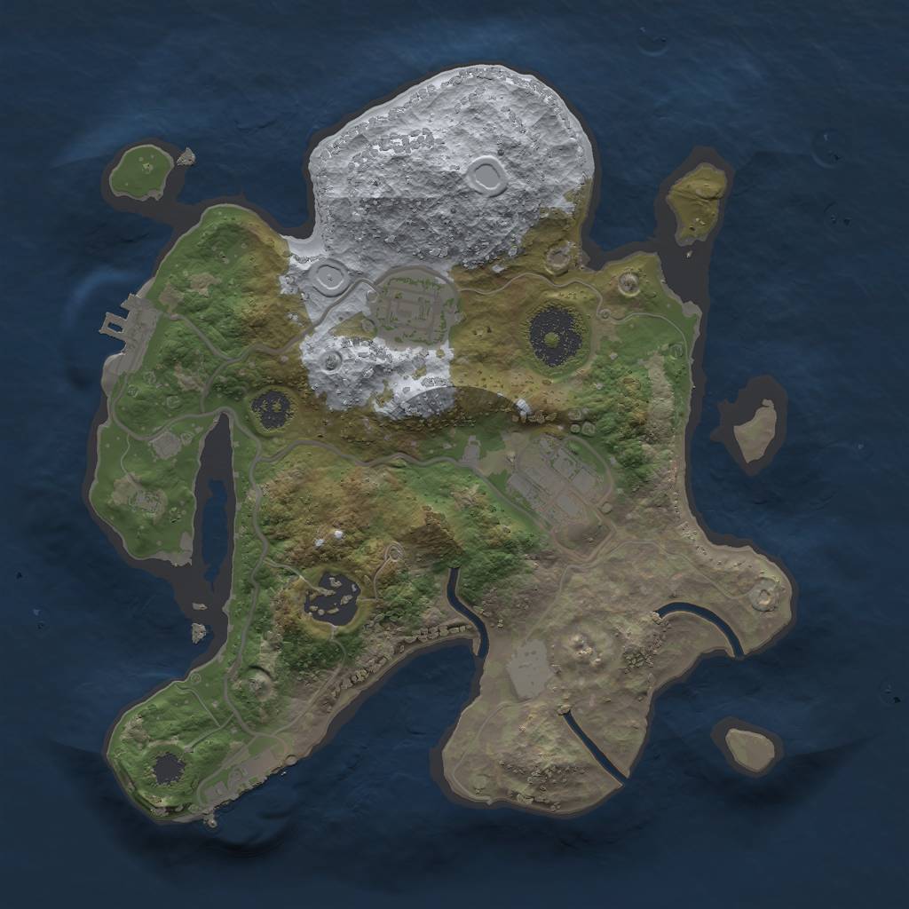 Rust Map: Procedural Map, Size: 2500, Seed: 1895814022, 10 Monuments