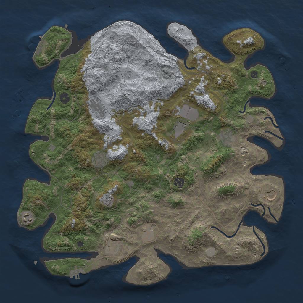 Rust Map: Procedural Map, Size: 4250, Seed: 125530888, 19 Monuments