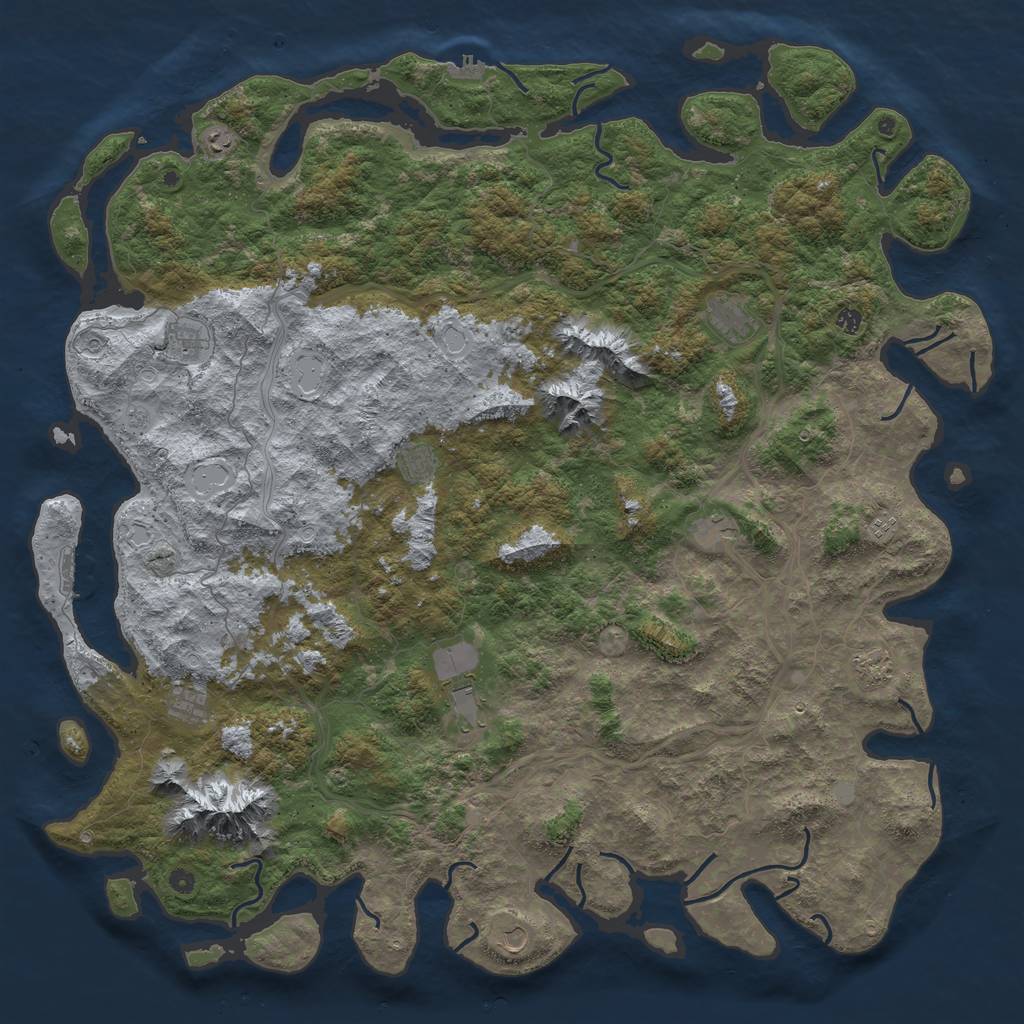 Rust Map: Procedural Map, Size: 6000, Seed: 142183144, 20 Monuments