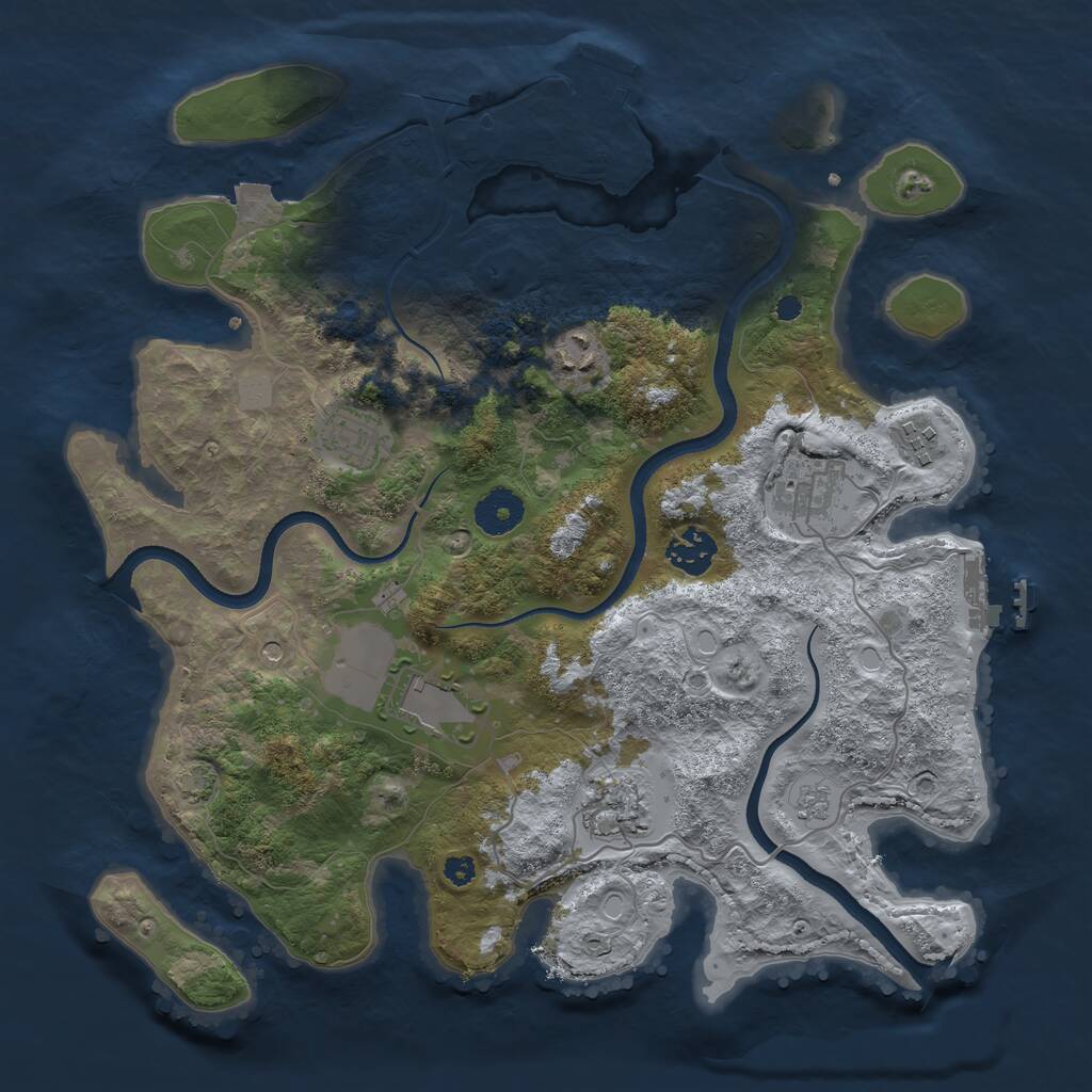 Rust Map: Procedural Map, Size: 3500, Seed: 7816705, 13 Monuments