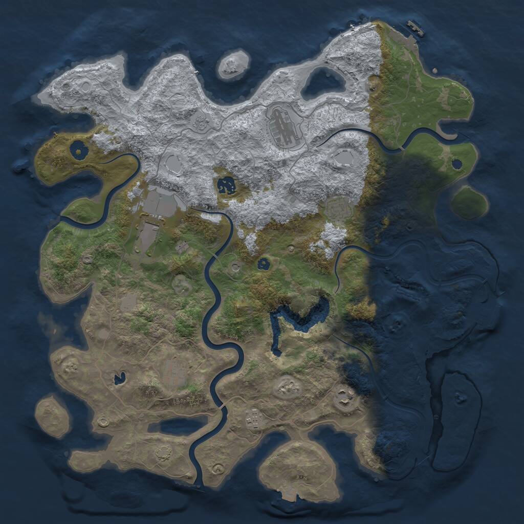 Rust Map: Procedural Map, Size: 4200, Seed: 24639398, 13 Monuments