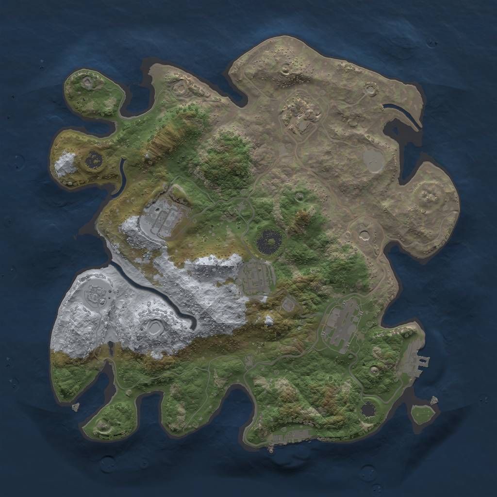 Rust Map: Procedural Map, Size: 3000, Seed: 1572595785, 11 Monuments