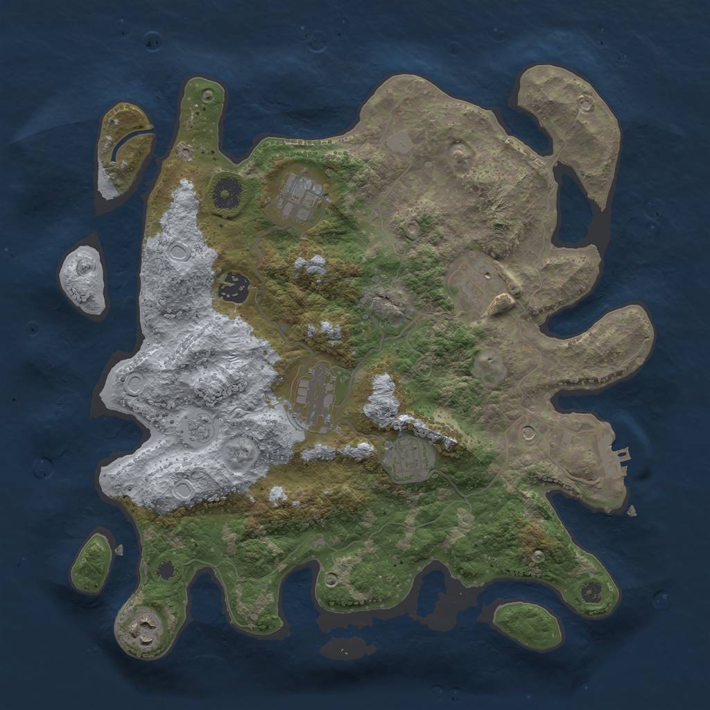 Rust Map: Procedural Map, Size: 3450, Seed: 291172922, 14 Monuments