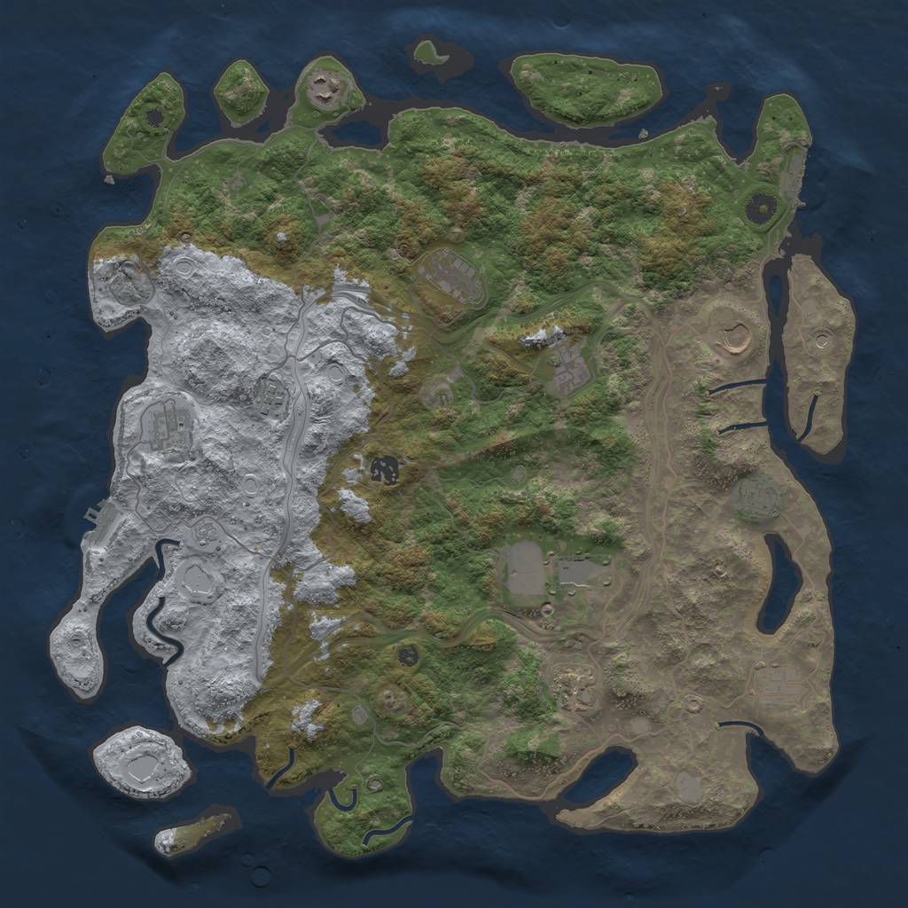 Rust Map: Procedural Map, Size: 4500, Seed: 706, 20 Monuments