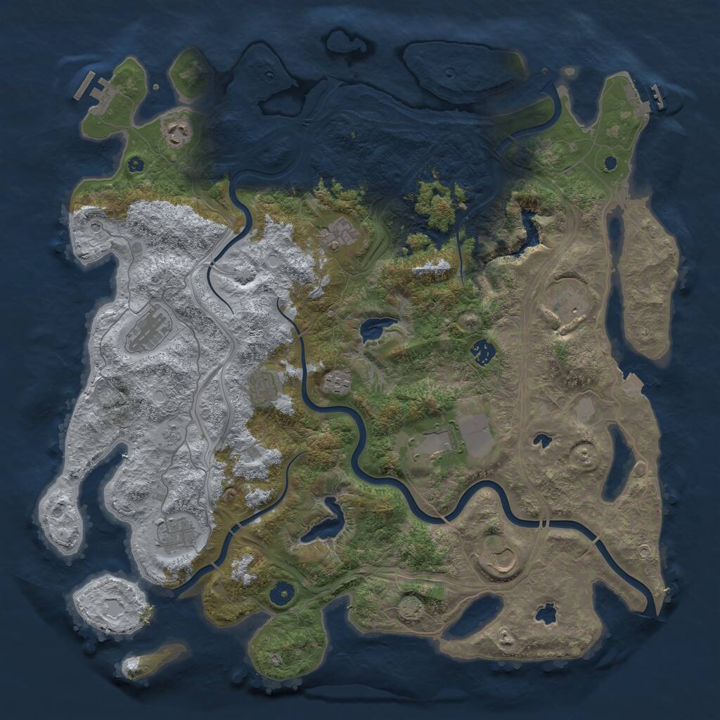 Rust Map: Procedural Map, Size: 4500, Seed: 706, 16 Monuments