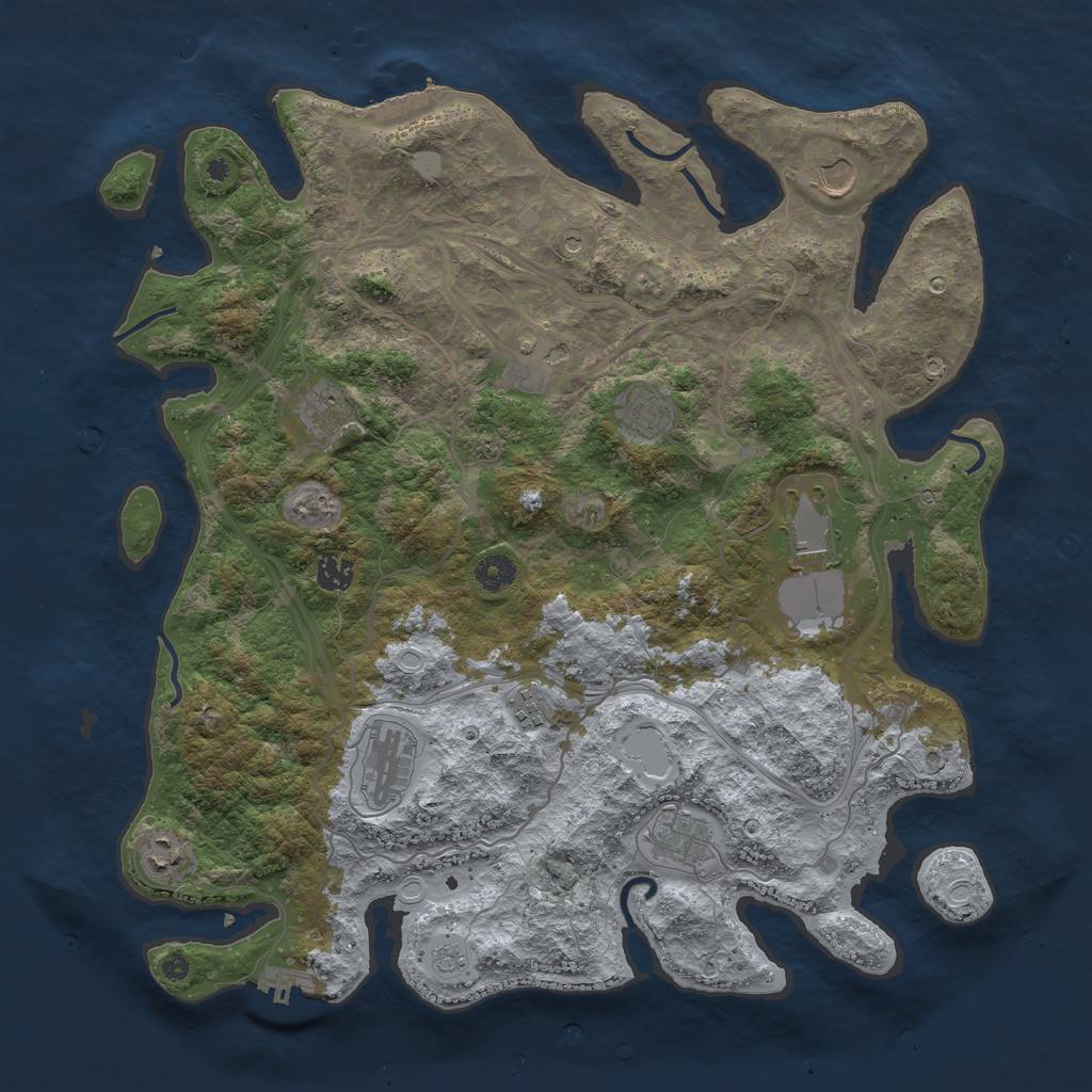 Rust Map: Procedural Map, Size: 4250, Seed: 998022, 17 Monuments