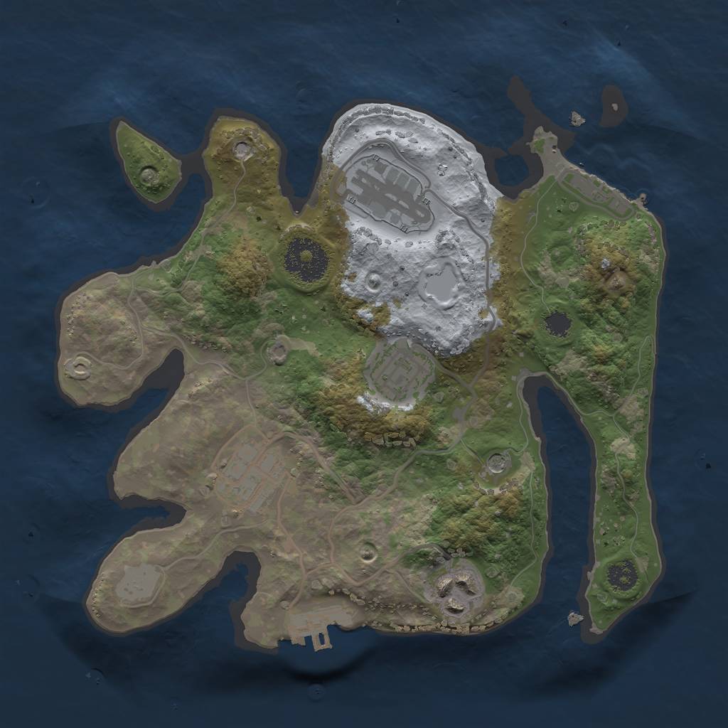 Rust Map: Procedural Map, Size: 2500, Seed: 28148, 10 Monuments