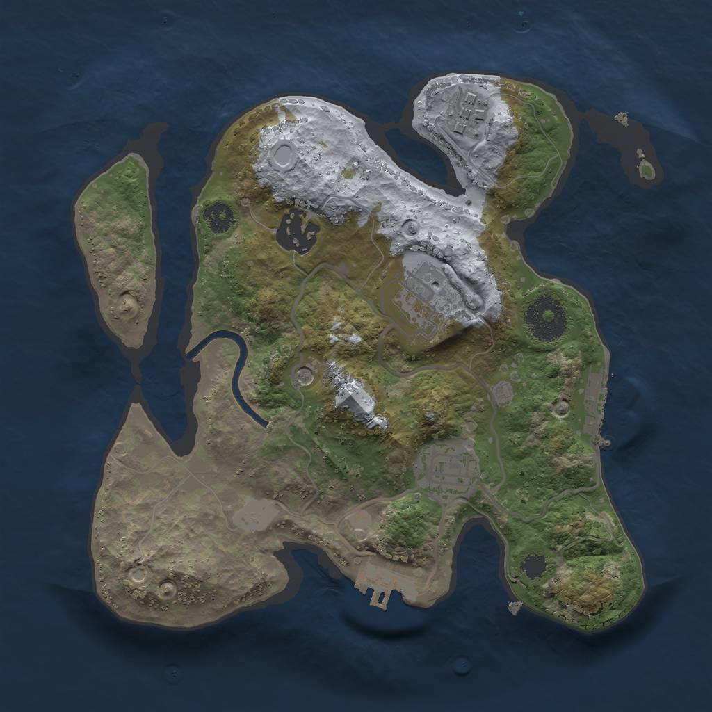 Rust Map: Procedural Map, Size: 2500, Seed: 3793694, 12 Monuments