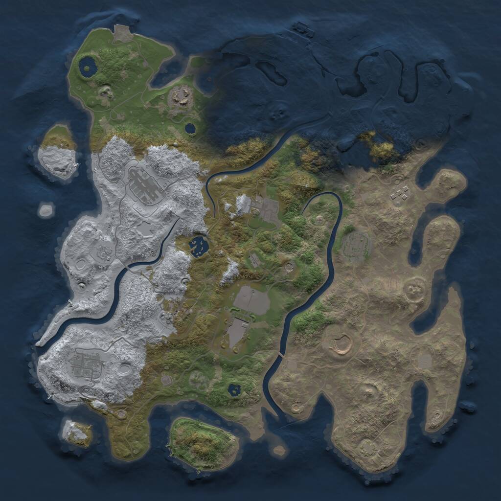 Rust Map: Procedural Map, Size: 3850, Seed: 5686876, 17 Monuments