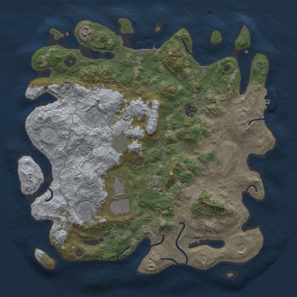 Rust Map: Procedural Map, Size: 4000, Seed: 1898665310, 19 Monuments
