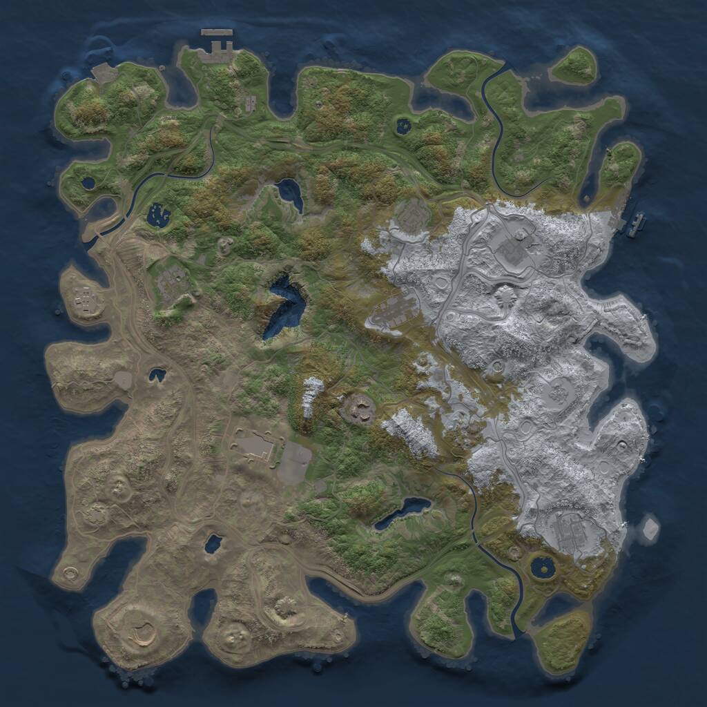 Rust Map: Procedural Map, Size: 4511, Seed: 100000, 17 Monuments