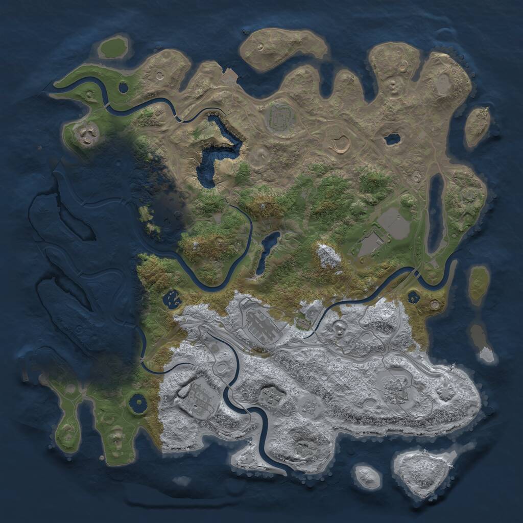 Rust Map: Procedural Map, Size: 4300, Seed: 1662420298, 15 Monuments