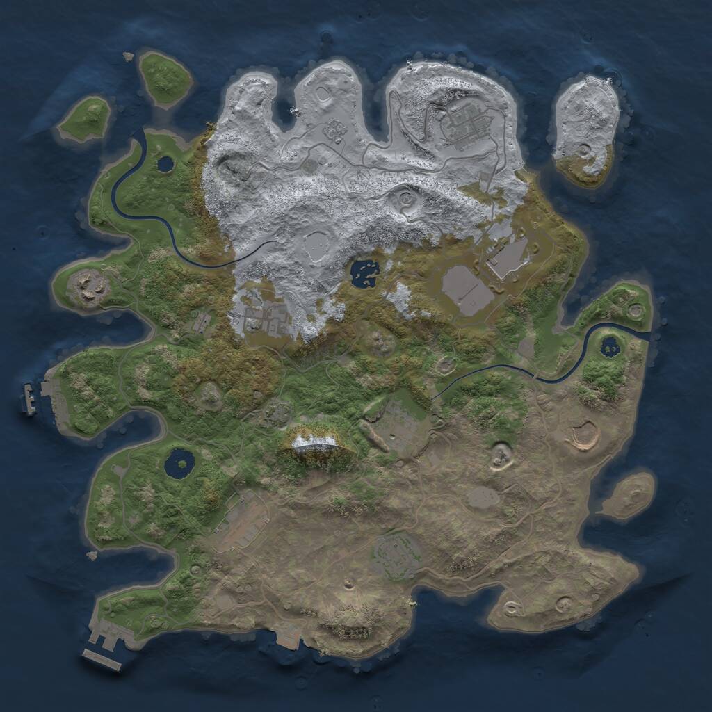 Rust Map: Procedural Map, Size: 3600, Seed: 1648878952, 15 Monuments