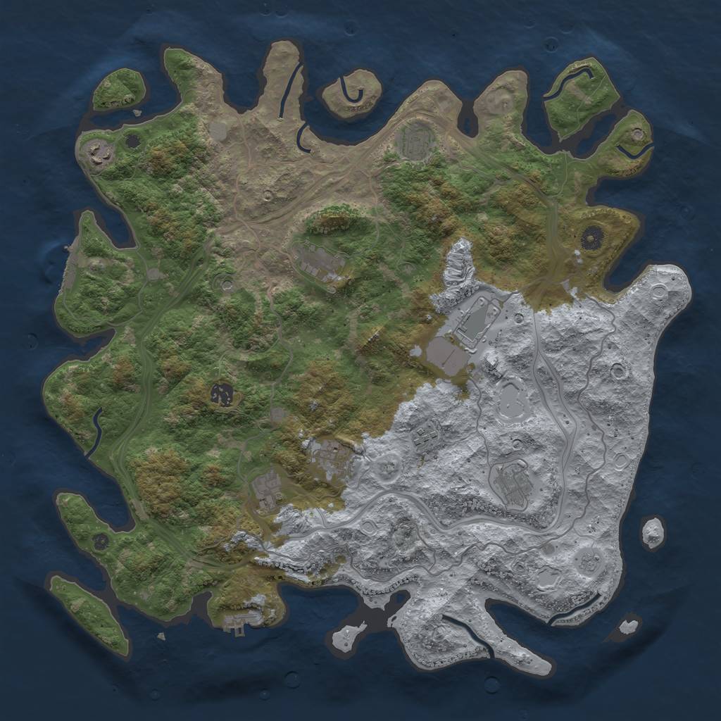 Rust Map: Procedural Map, Size: 4500, Seed: 1329958260, 18 Monuments