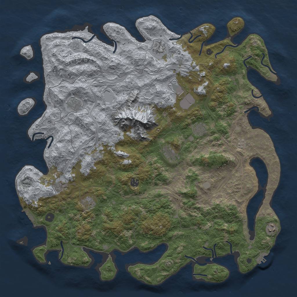 Rust Map: Procedural Map, Size: 5000, Seed: 1840769897, 19 Monuments