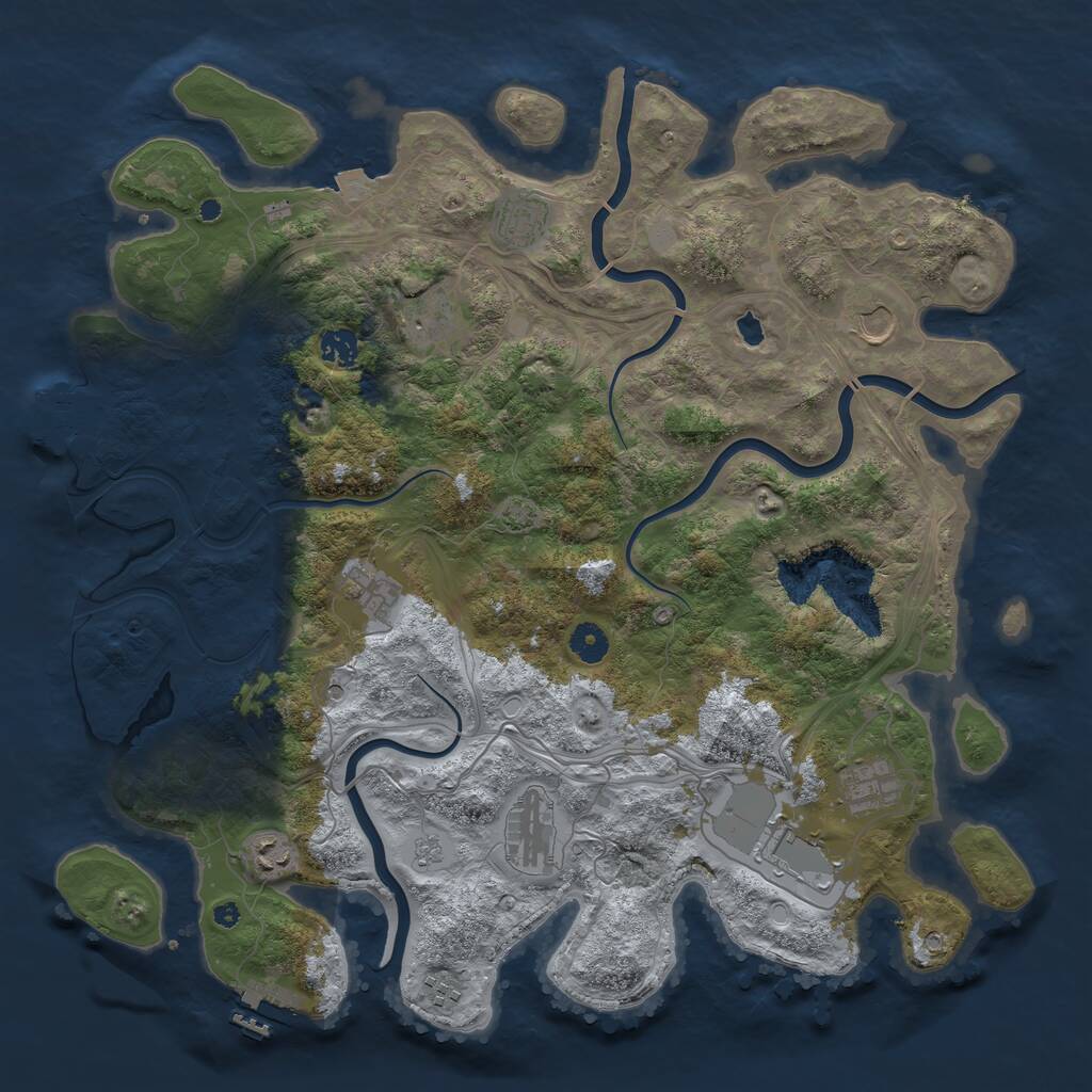Rust Map: Procedural Map, Size: 4250, Seed: 30992, 16 Monuments