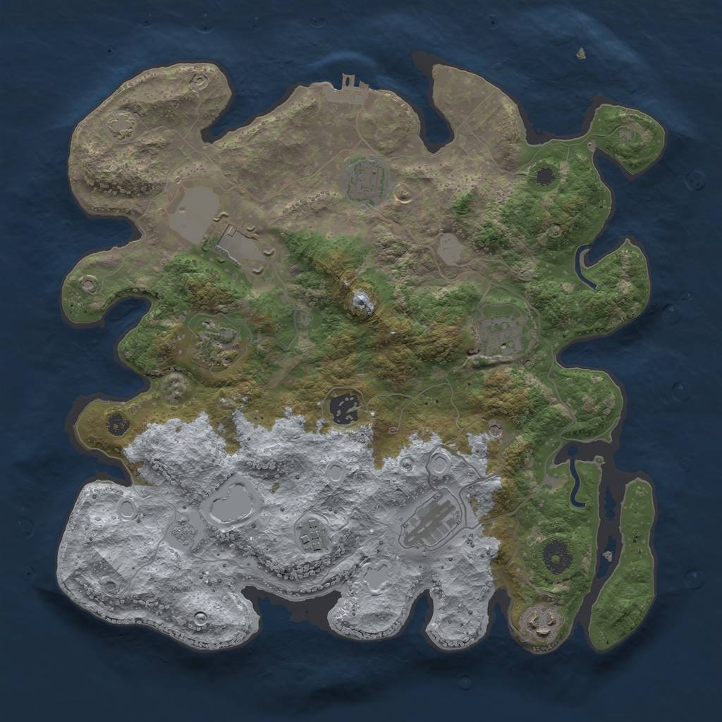 Rust Map: Procedural Map, Size: 3500, Seed: 9011794, 15 Monuments