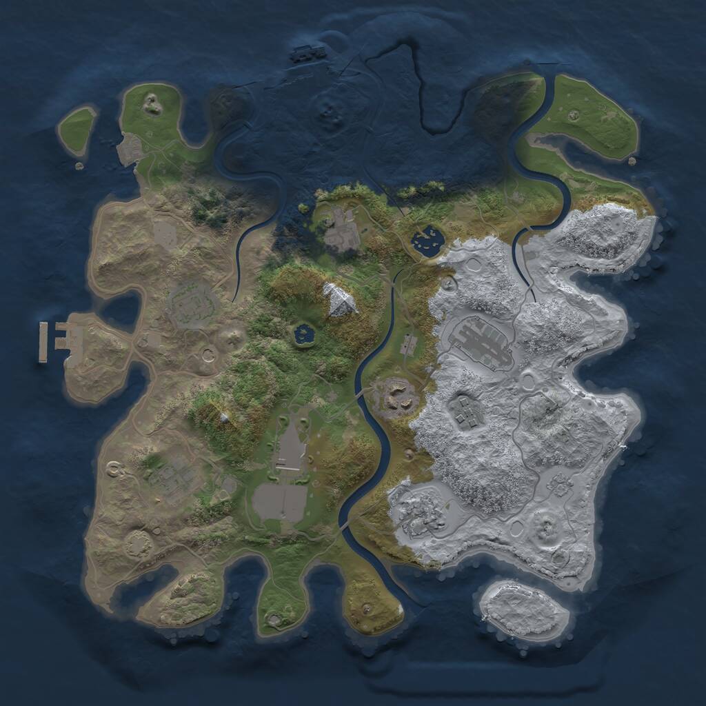 Rust Map: Procedural Map, Size: 3500, Seed: 181943144, 15 Monuments
