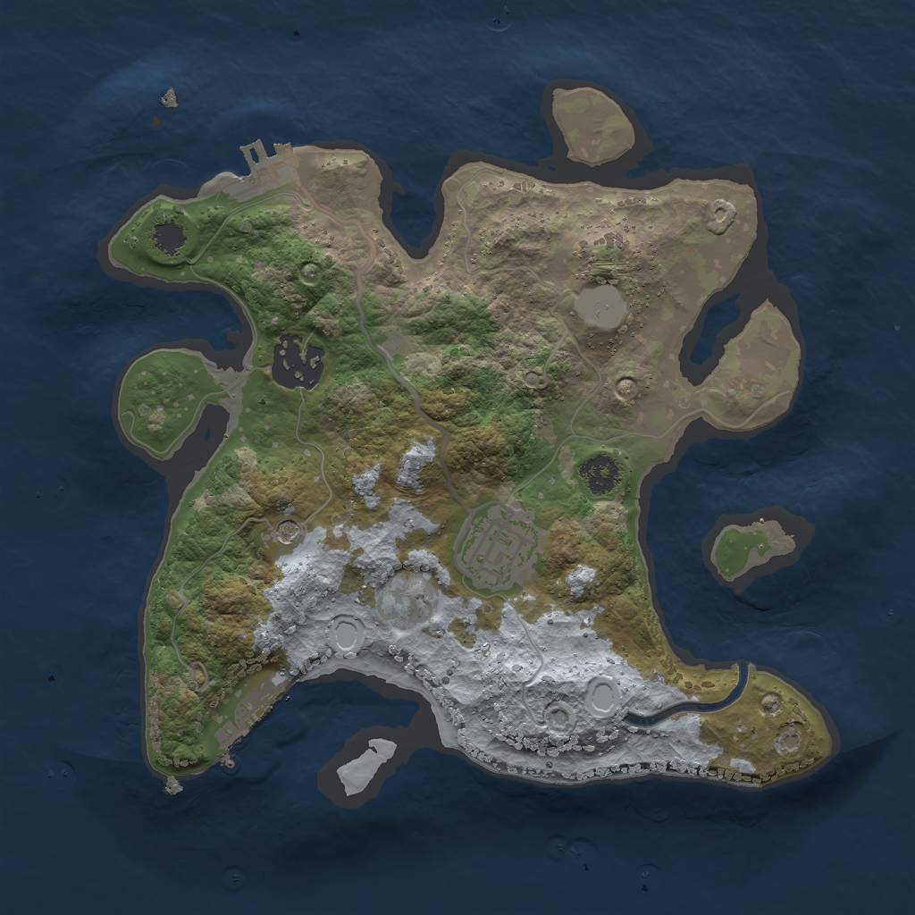Rust Map: Procedural Map, Size: 2500, Seed: 52342, 10 Monuments