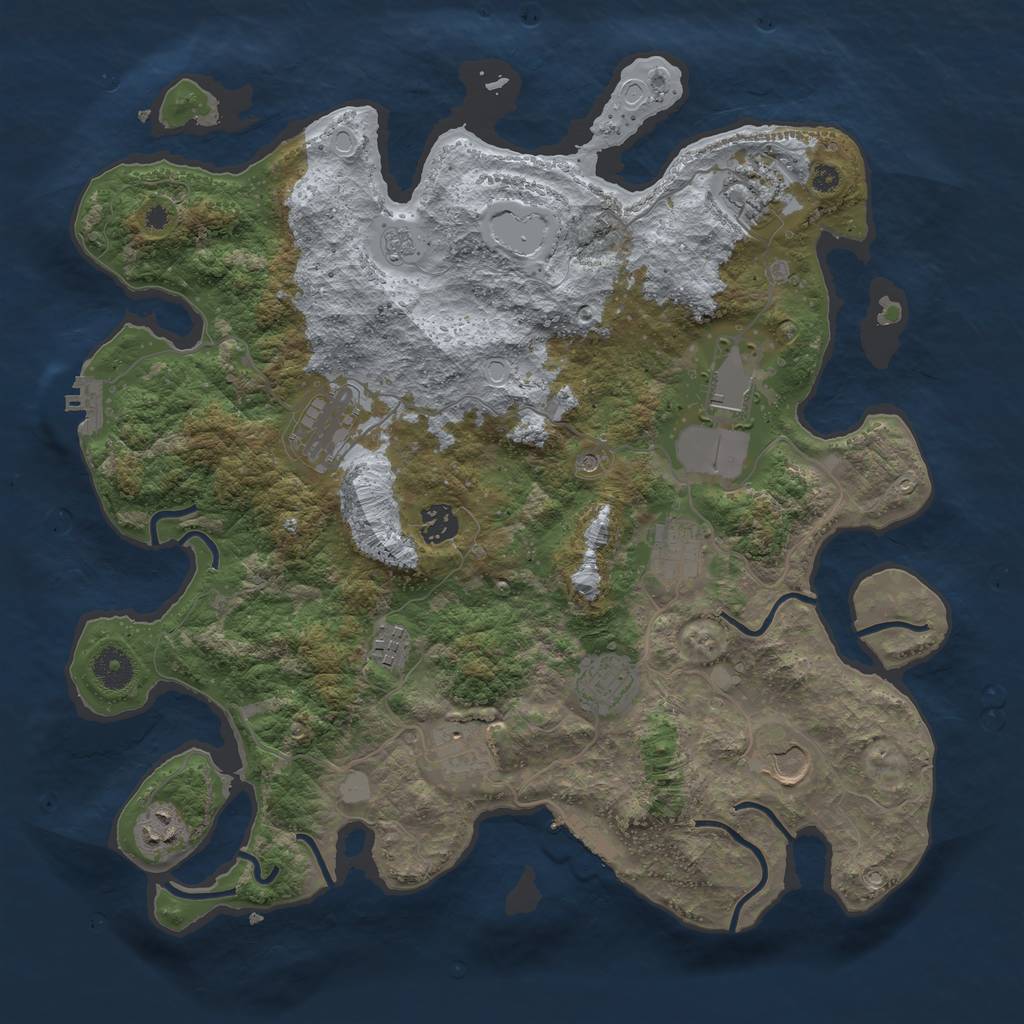 Rust Map: Procedural Map, Size: 3850, Seed: 1888719, 19 Monuments