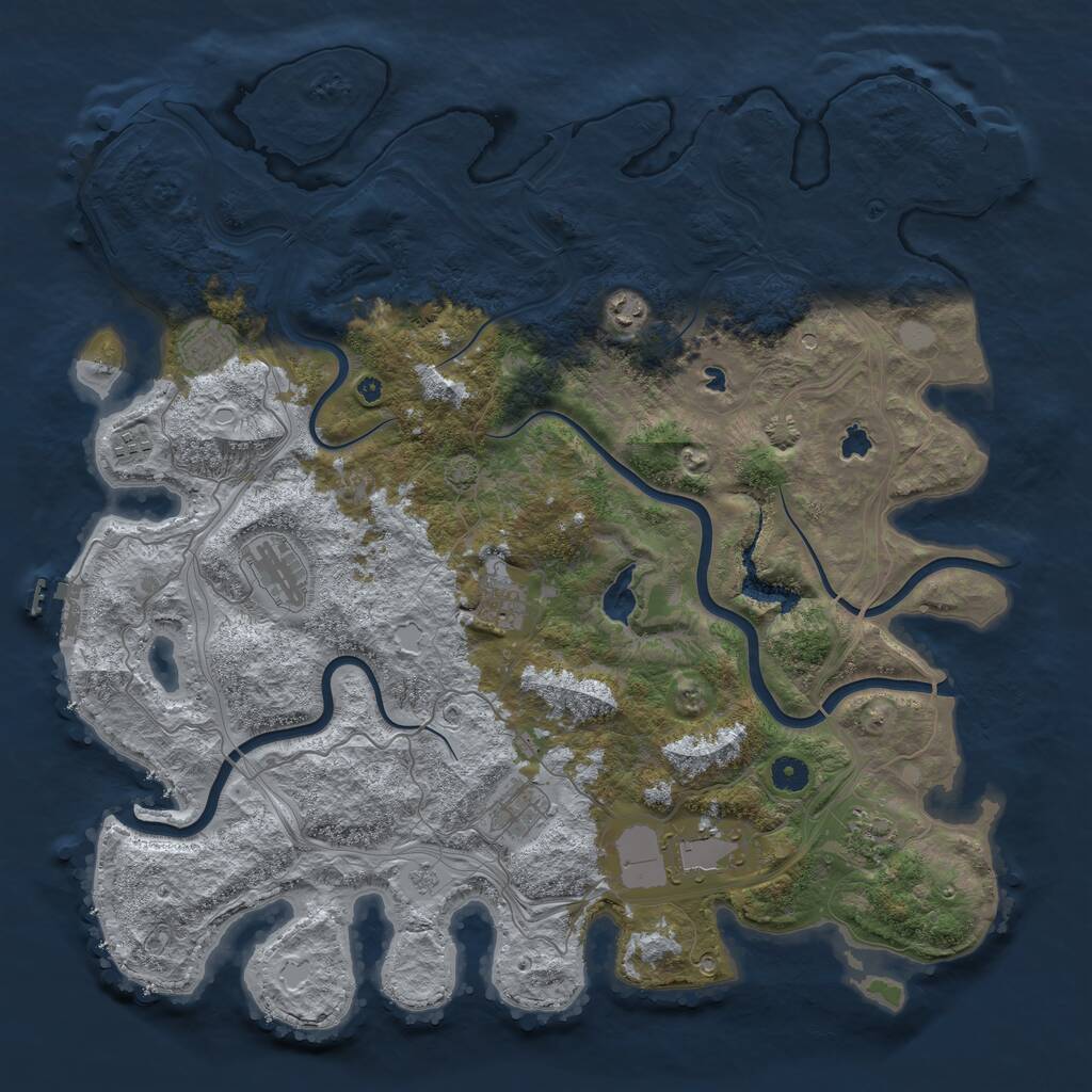 Rust Map: Procedural Map, Size: 4500, Seed: 94061349, 14 Monuments