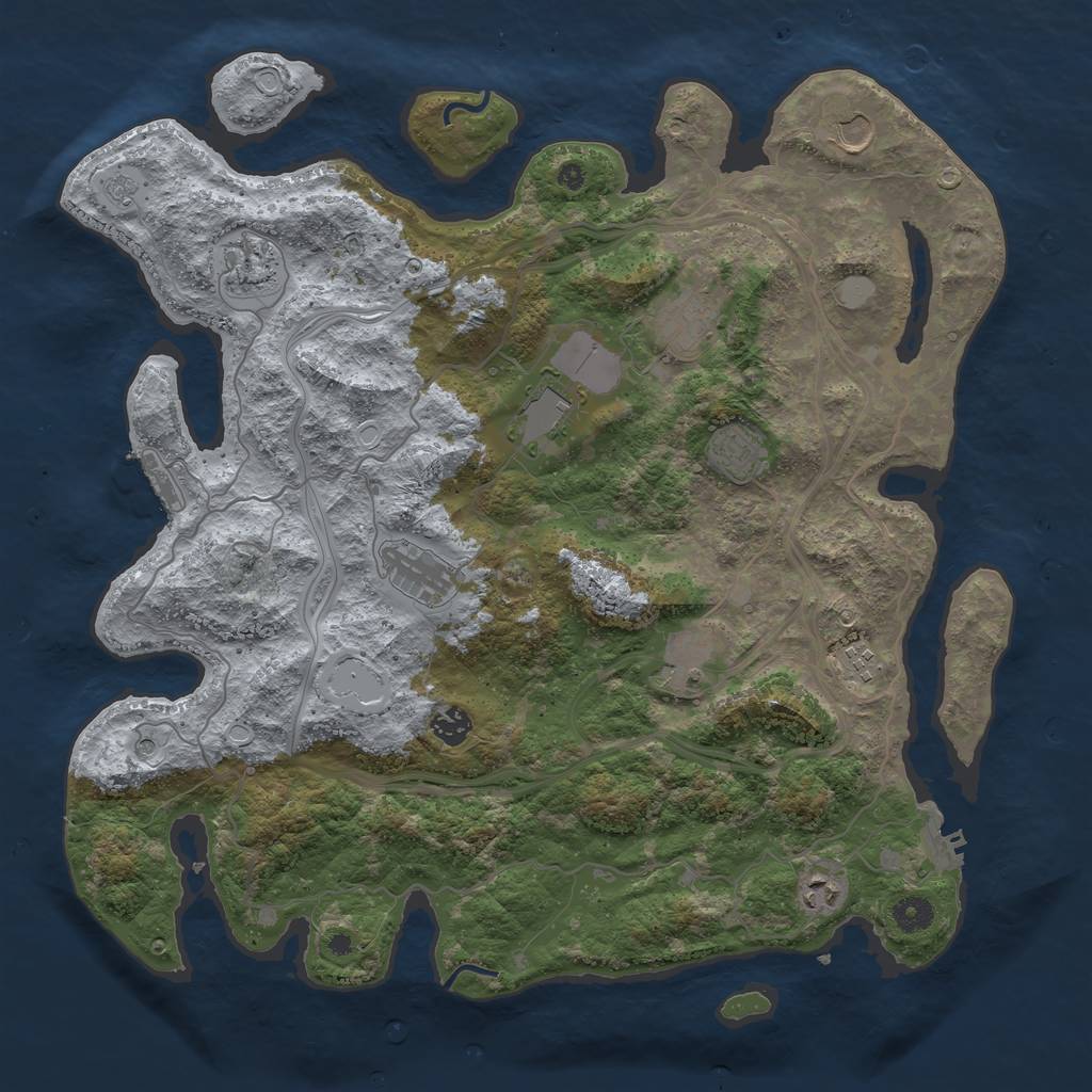 Rust Map: Procedural Map, Size: 4250, Seed: 40849212, 19 Monuments