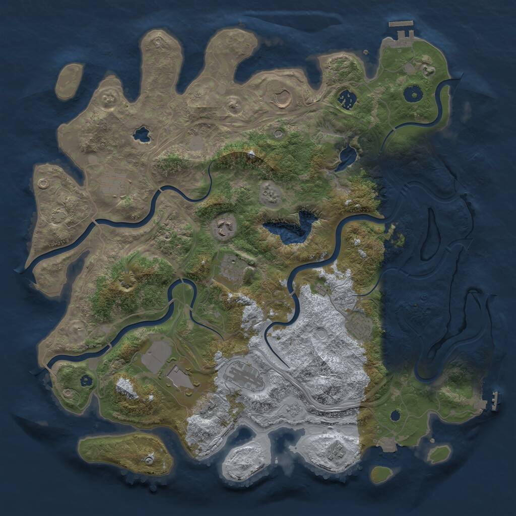 Rust Map: Procedural Map, Size: 4250, Seed: 1720382965, 15 Monuments