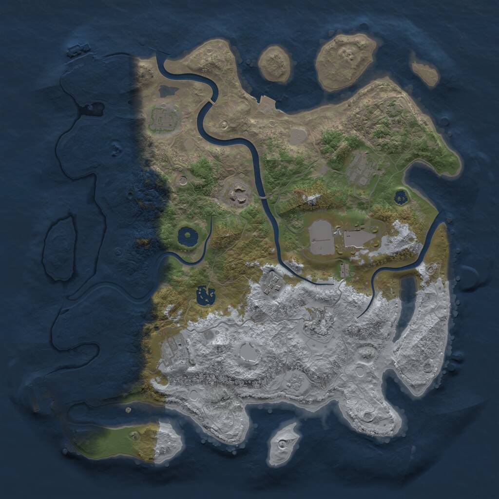 Rust Map: Procedural Map, Size: 3700, Seed: 1774536067, 14 Monuments
