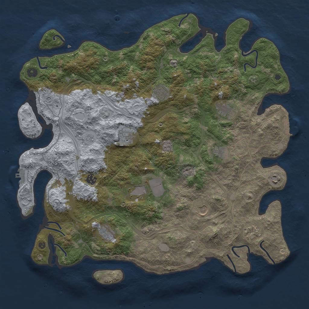 Rust Map: Procedural Map, Size: 4500, Seed: 1999215814, 20 Monuments