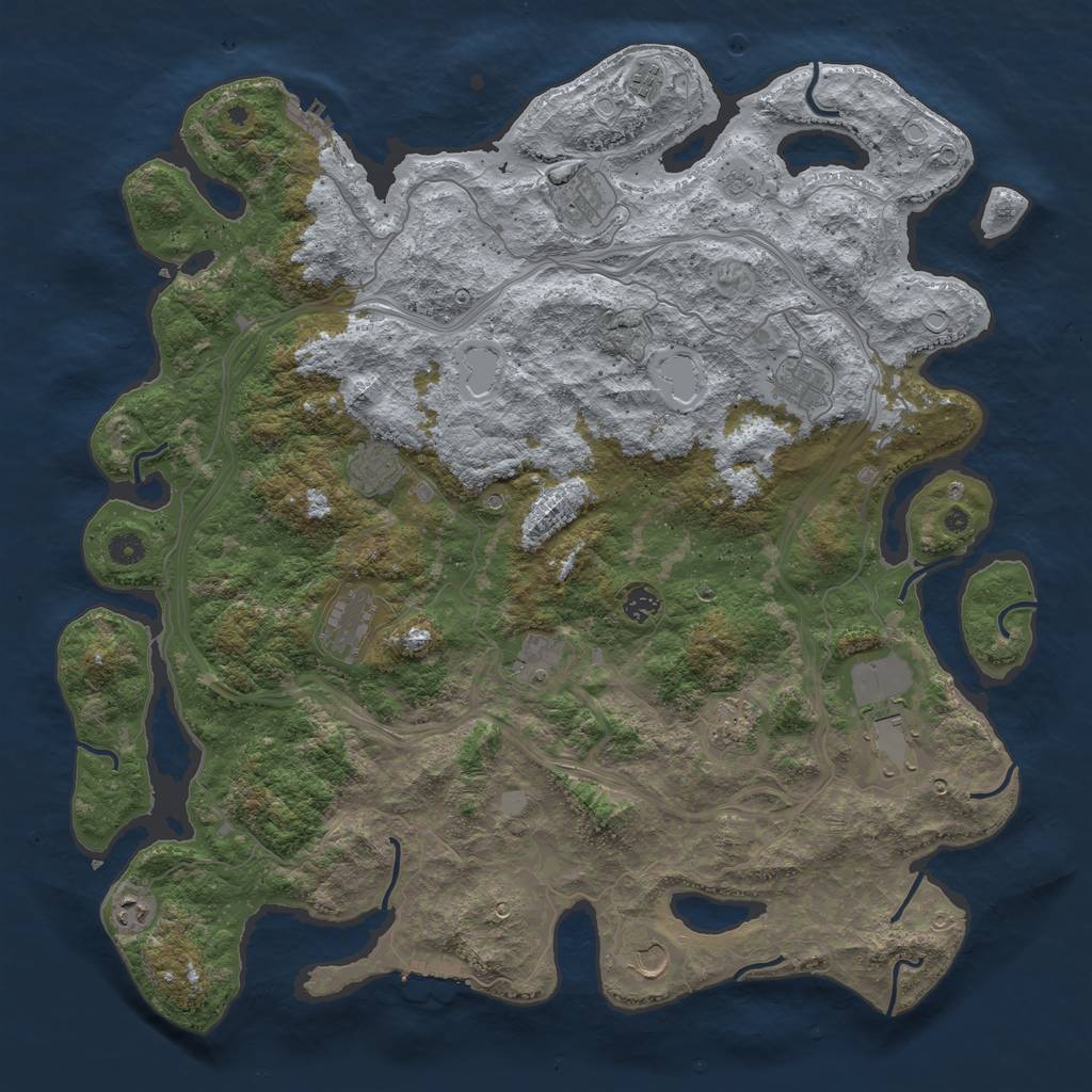 Rust Map: Procedural Map, Size: 4800, Seed: 135202220, 20 Monuments