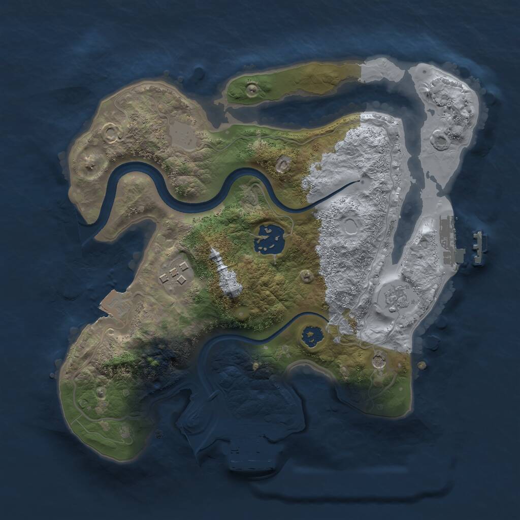 Rust Map: Procedural Map, Size: 2500, Seed: 484897, 7 Monuments