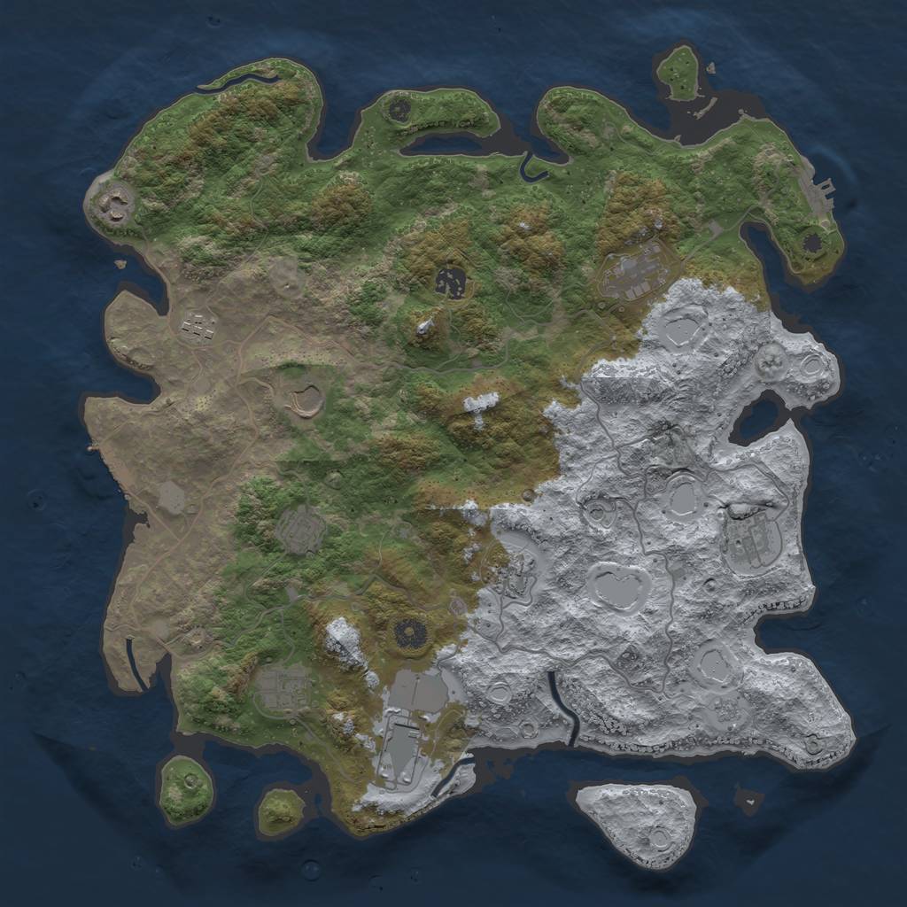 Rust Map: Procedural Map, Size: 4200, Seed: 44, 19 Monuments