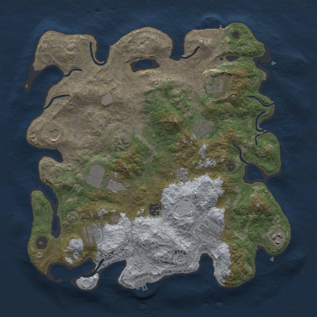 Rust Map: Procedural Map, Size: 3800, Seed: 108315698, 19 Monuments