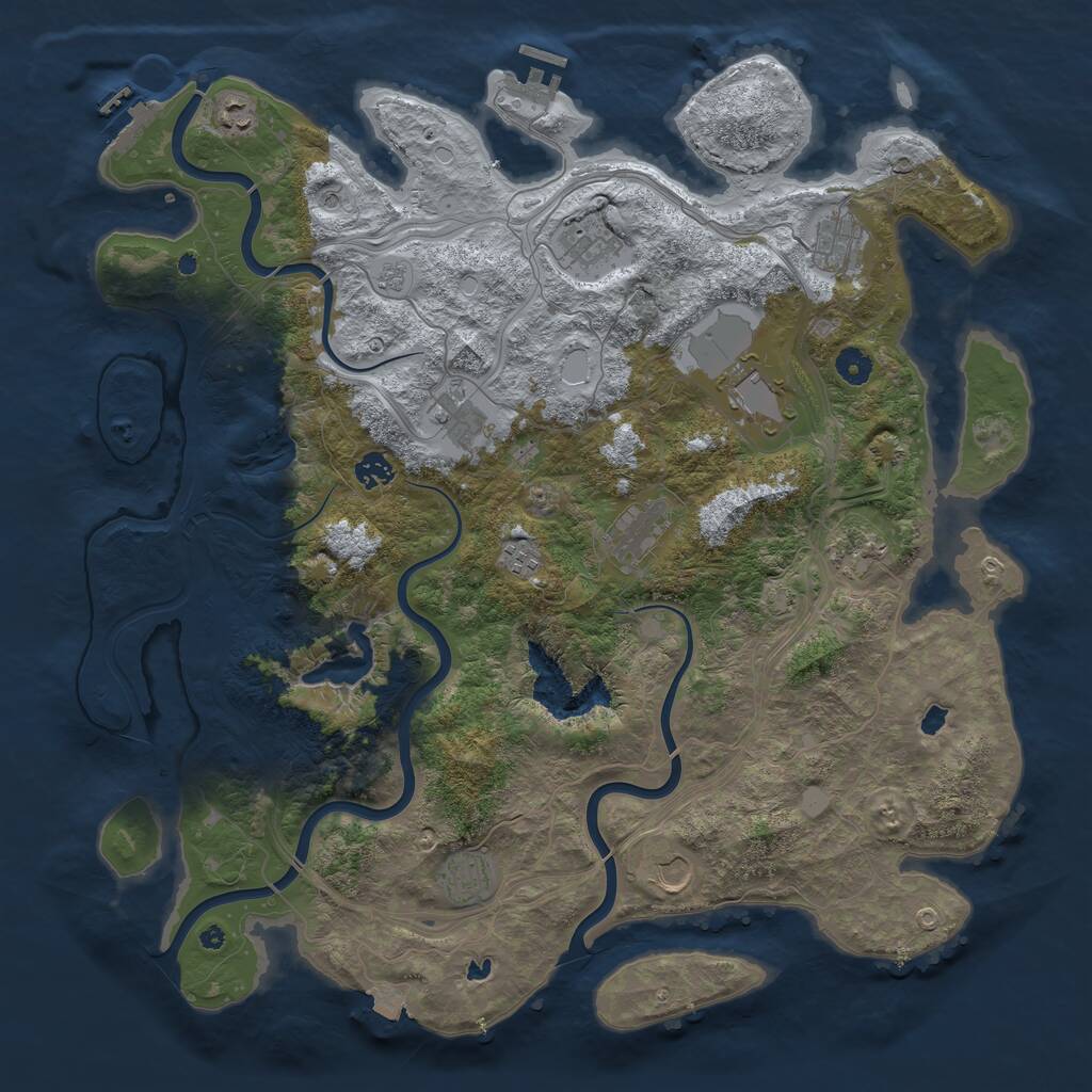 Rust Map: Procedural Map, Size: 4500, Seed: 2765, 17 Monuments