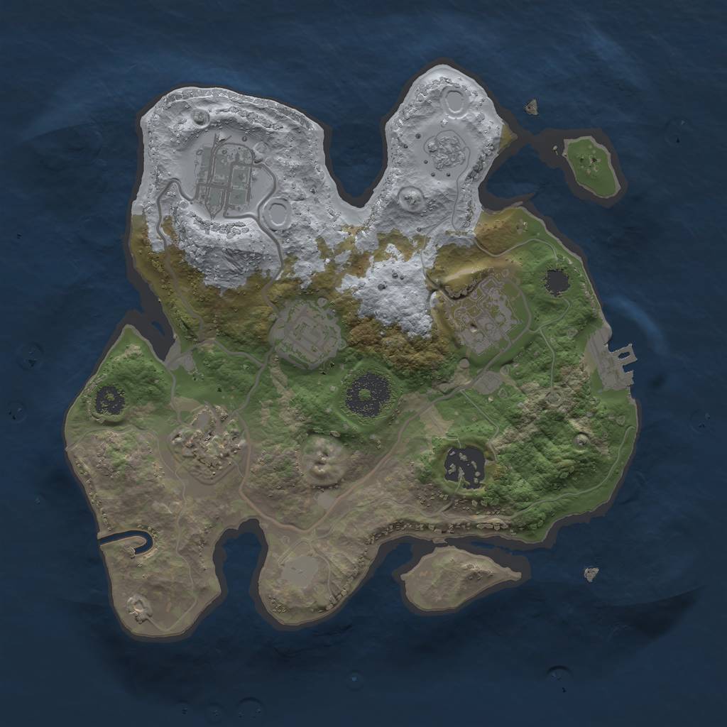 Rust Map: Procedural Map, Size: 2500, Seed: 56614306, 10 Monuments