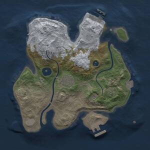 Thumbnail Rust Map: Procedural Map, Size: 2500, Seed: 56614306, 7 Monuments