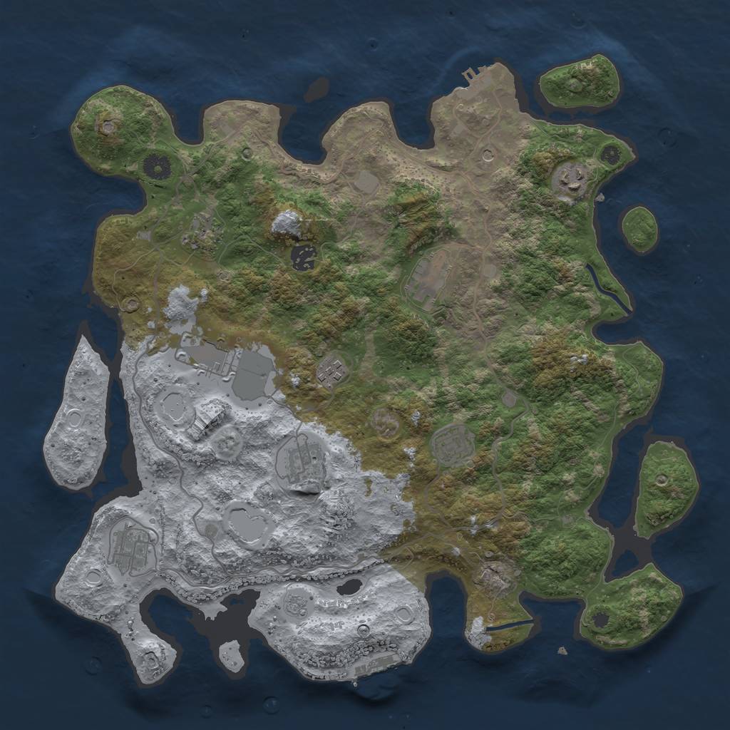 Rust Map: Procedural Map, Size: 4000, Seed: 4201889, 18 Monuments